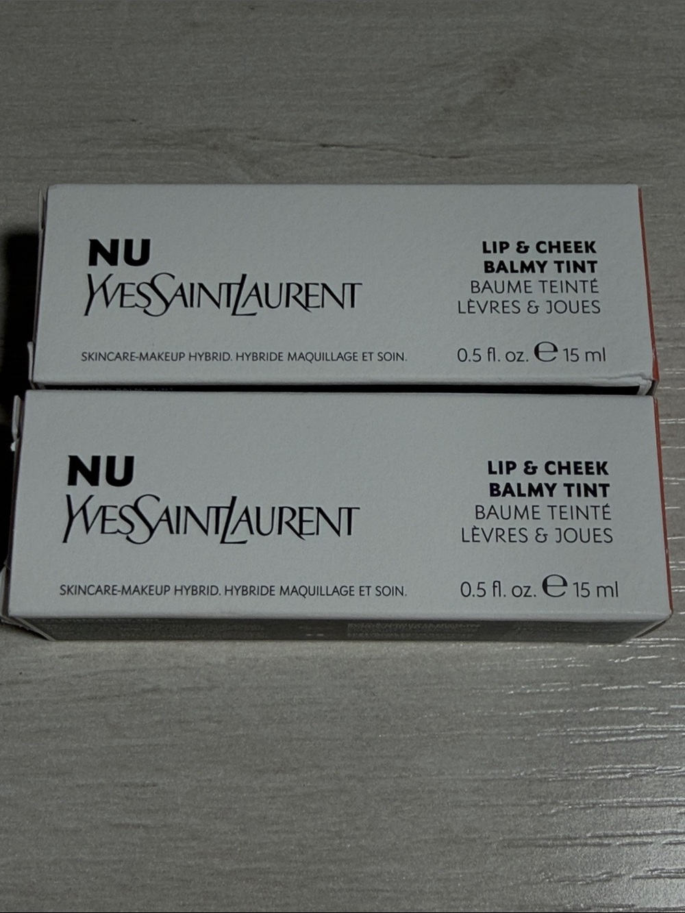 Yves Saint Laurent Lip & Cheek Balmy Tint NU Peachy Nude bundle of 2
